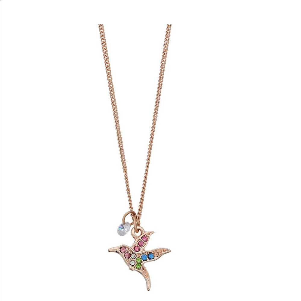 🍁LCConrad Rose-gold tone Rainbow  Bird necklace
